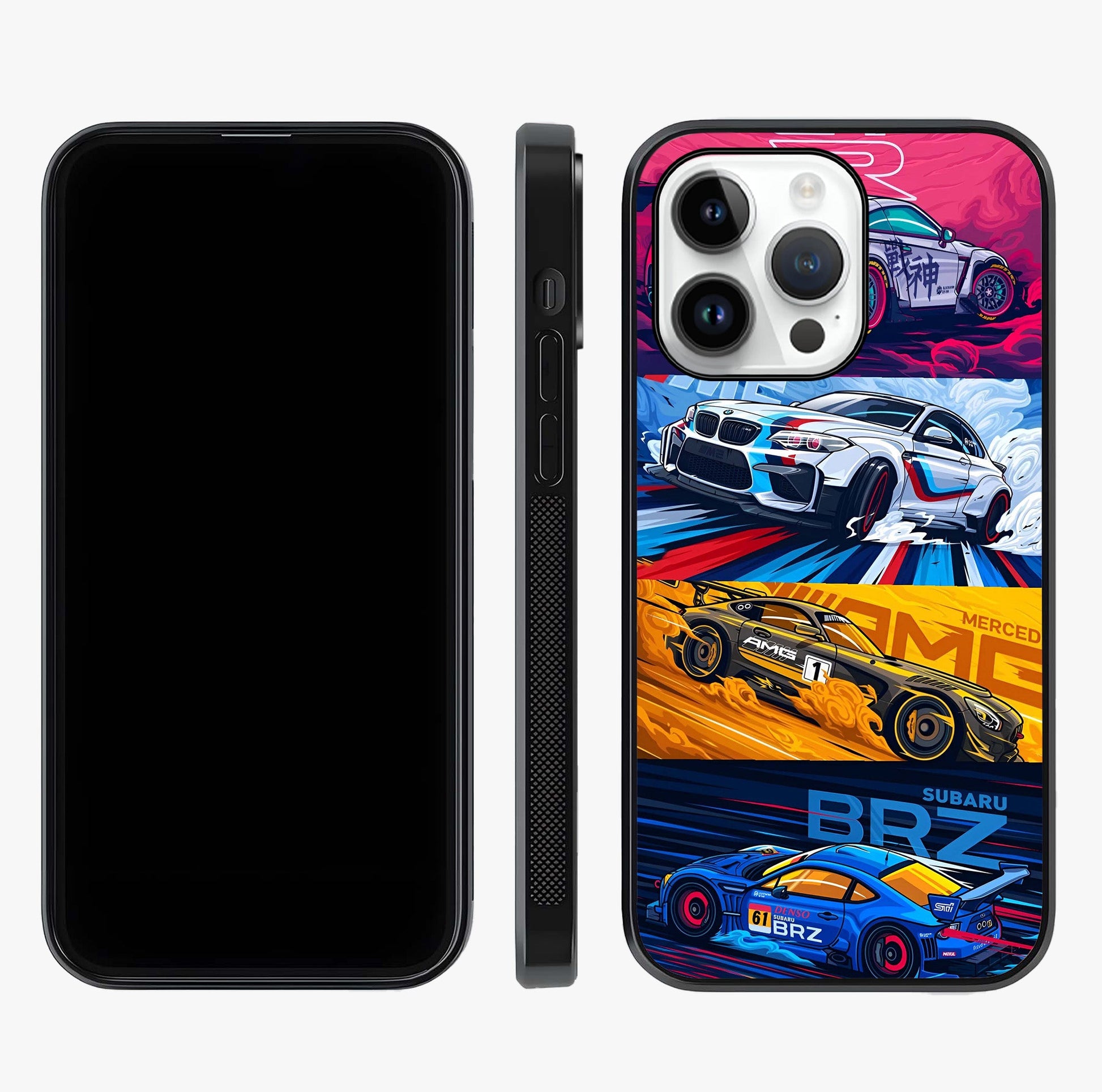 Jdm Sports Car Glass Case displayed upright for full design visibility and premium finish.