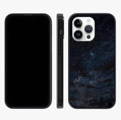 Lunar Veil Silence Glass Case displayed upright for full design visibility and premium finish.