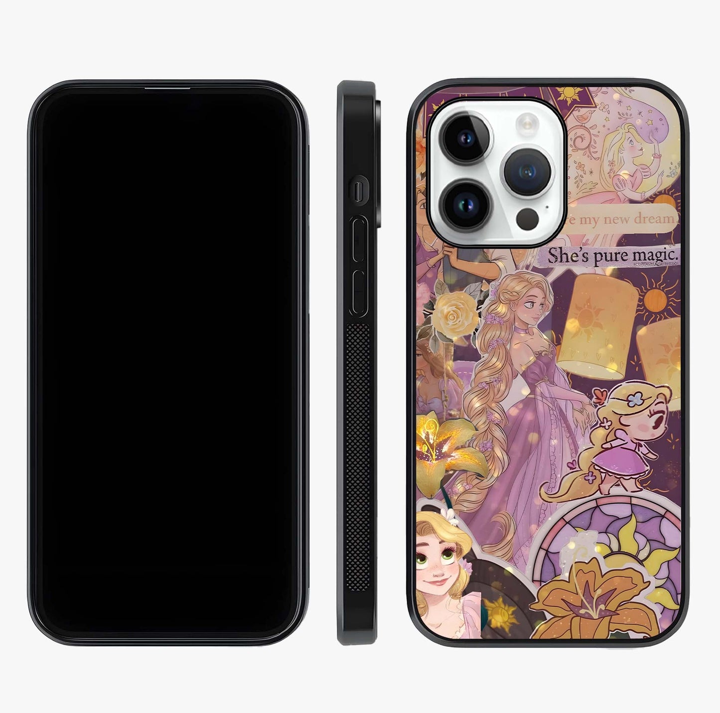 Magical Tangled Dream Glass Case displayed upright for full design visibility and premium finish.