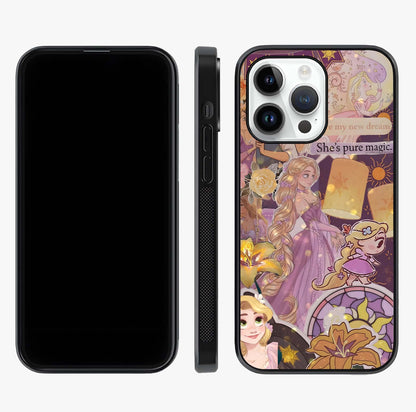 Magical Tangled Dream Glass Case displayed upright for full design visibility and premium finish.