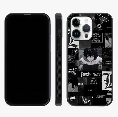 Midnight Chaos Mind Glass Case displayed upright for full design visibility and premium finish.