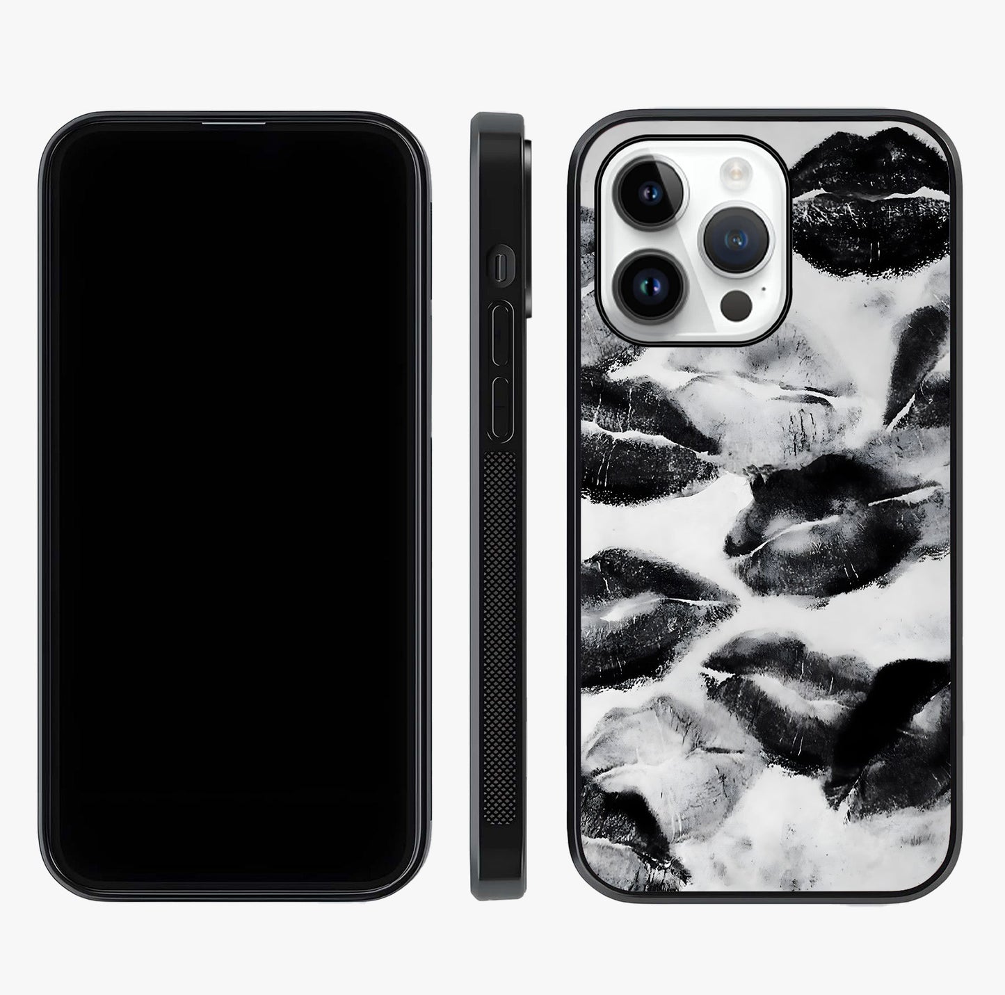 Midnight Kiss Marks Glass Case displayed upright for full design visibility and premium finish.