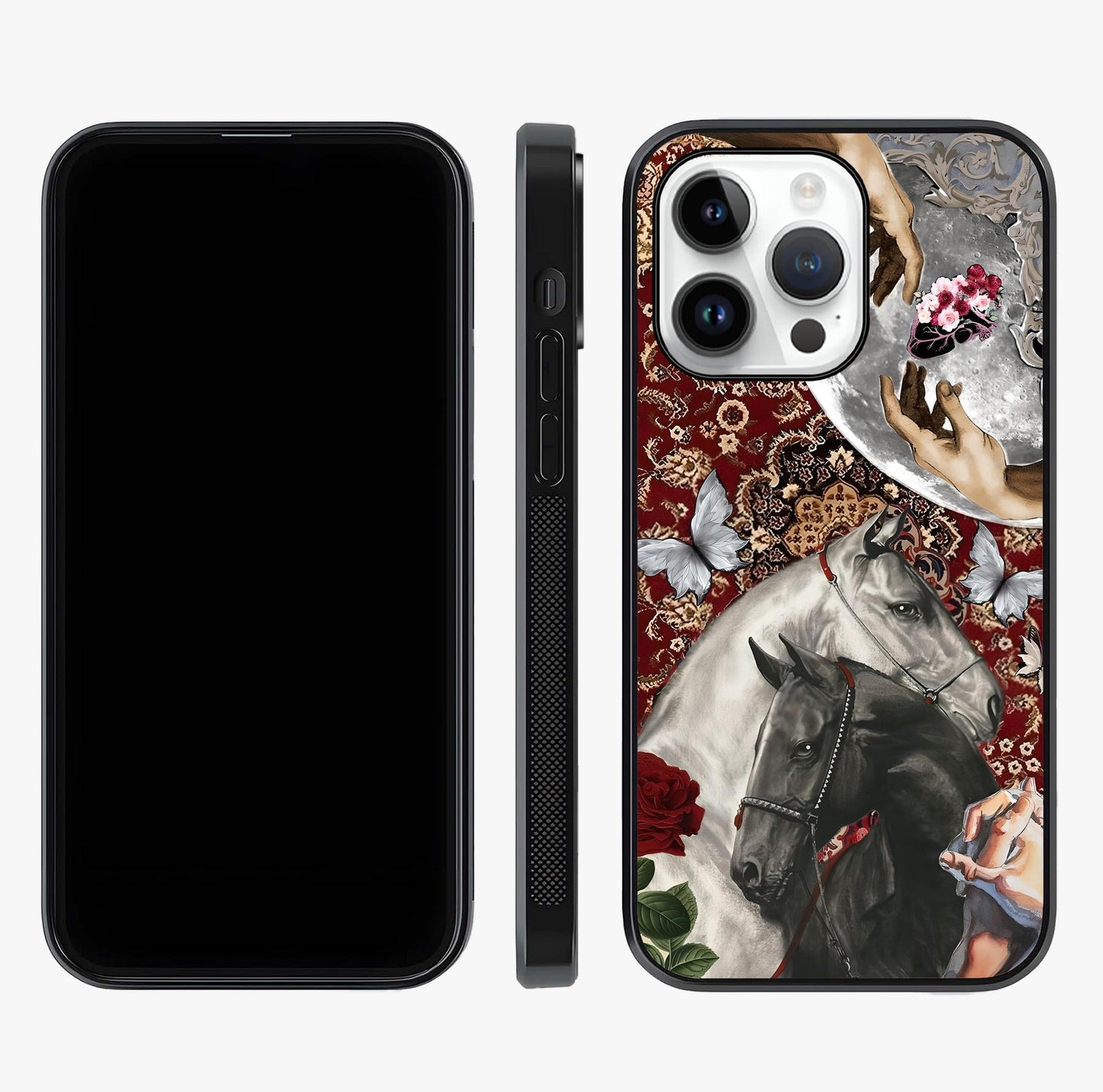 Moonlit Royal Stallion Glass Case displayed upright for full design visibility and premium finish.