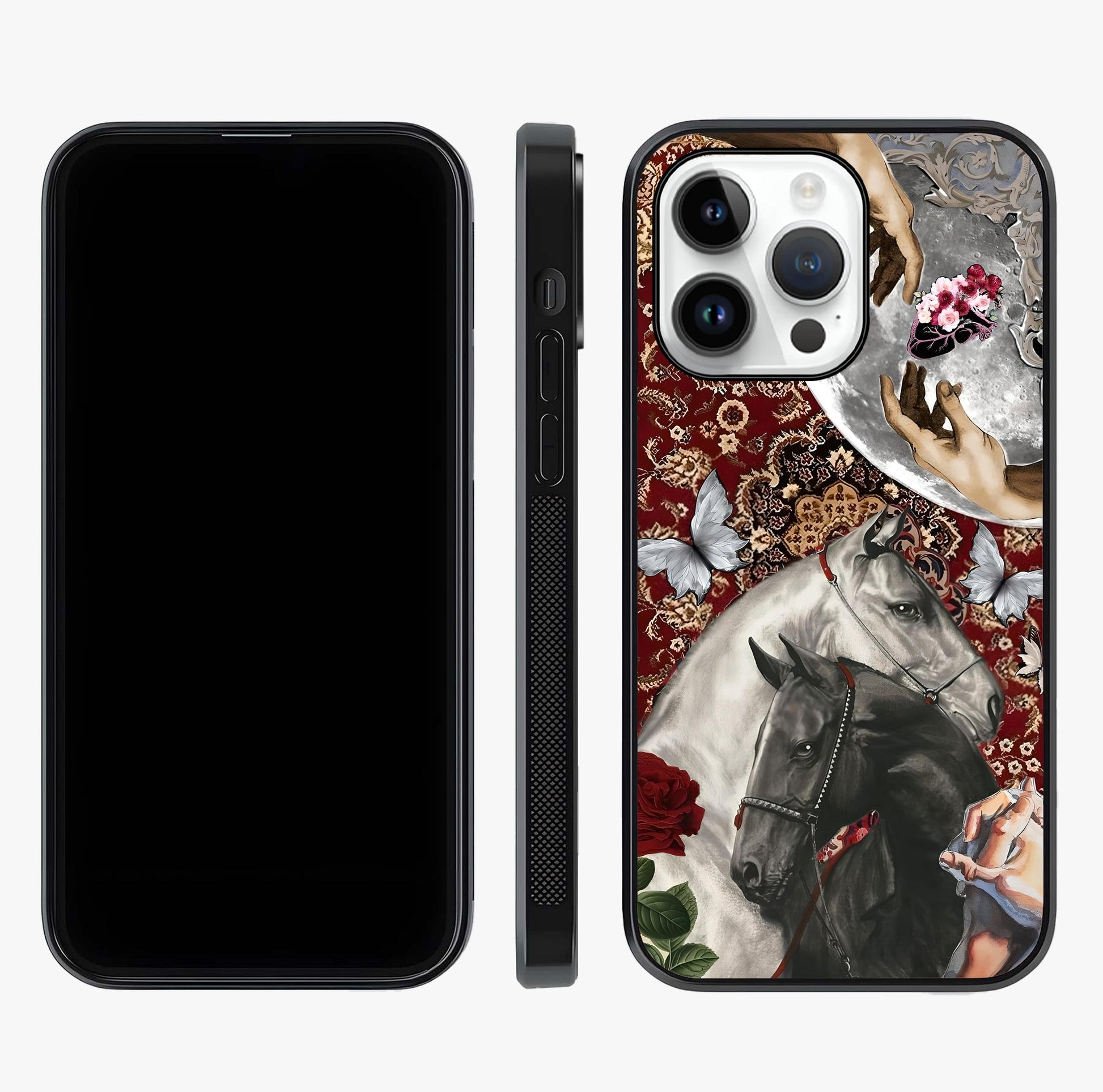 Moonlit Royal Stallion Glass Case displayed upright for full design visibility and premium finish.