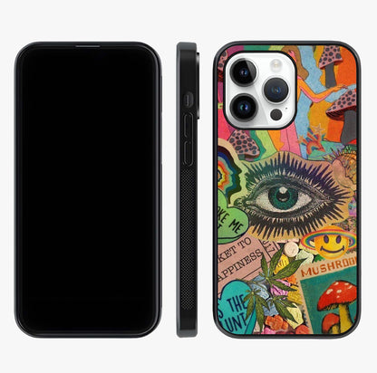Mystic Eye Wonderland Glass Case displayed upright for full design visibility and premium finish.