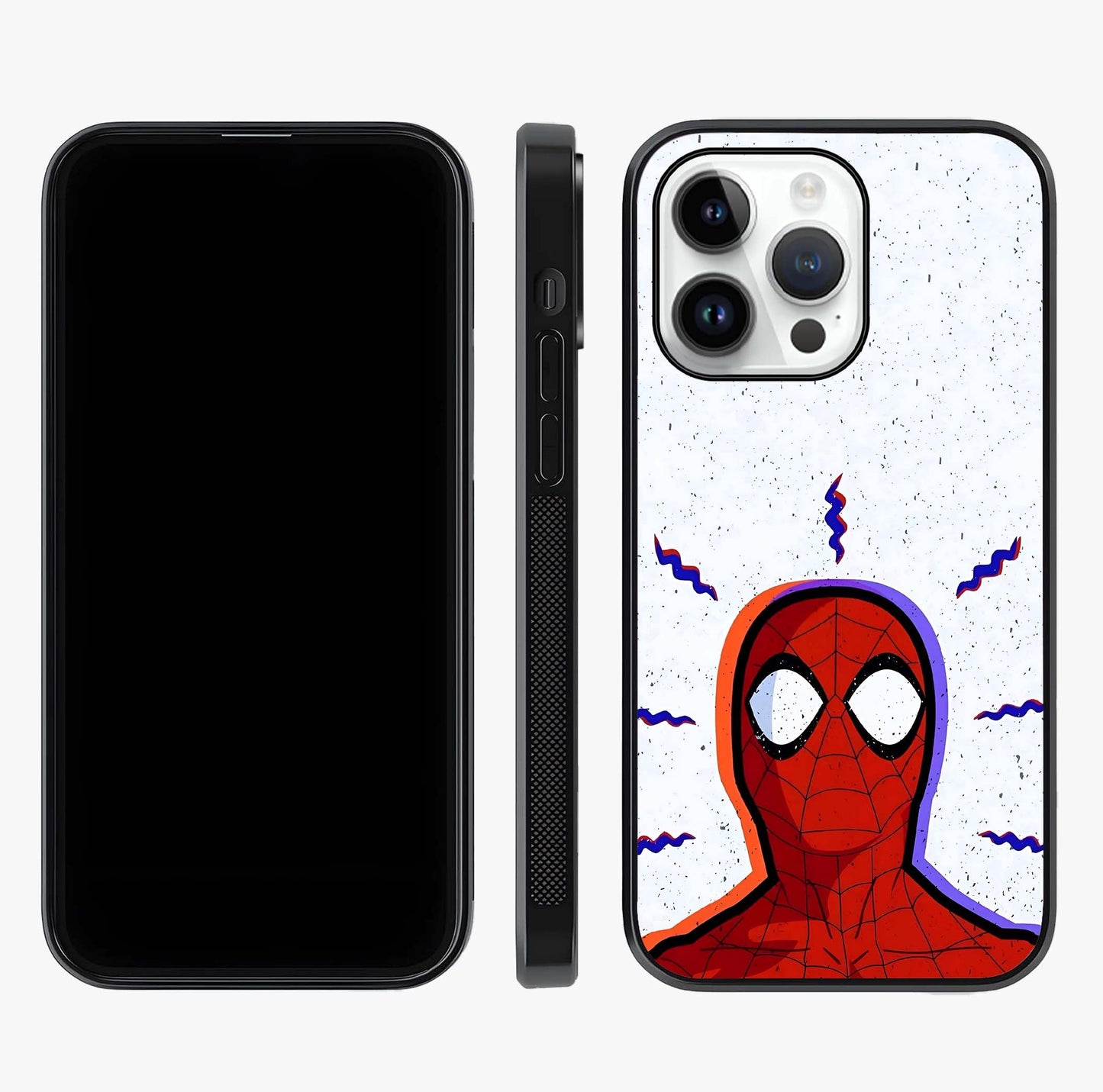 Omg Spiderman Glass Case displayed upright for full design visibility and premium finish.