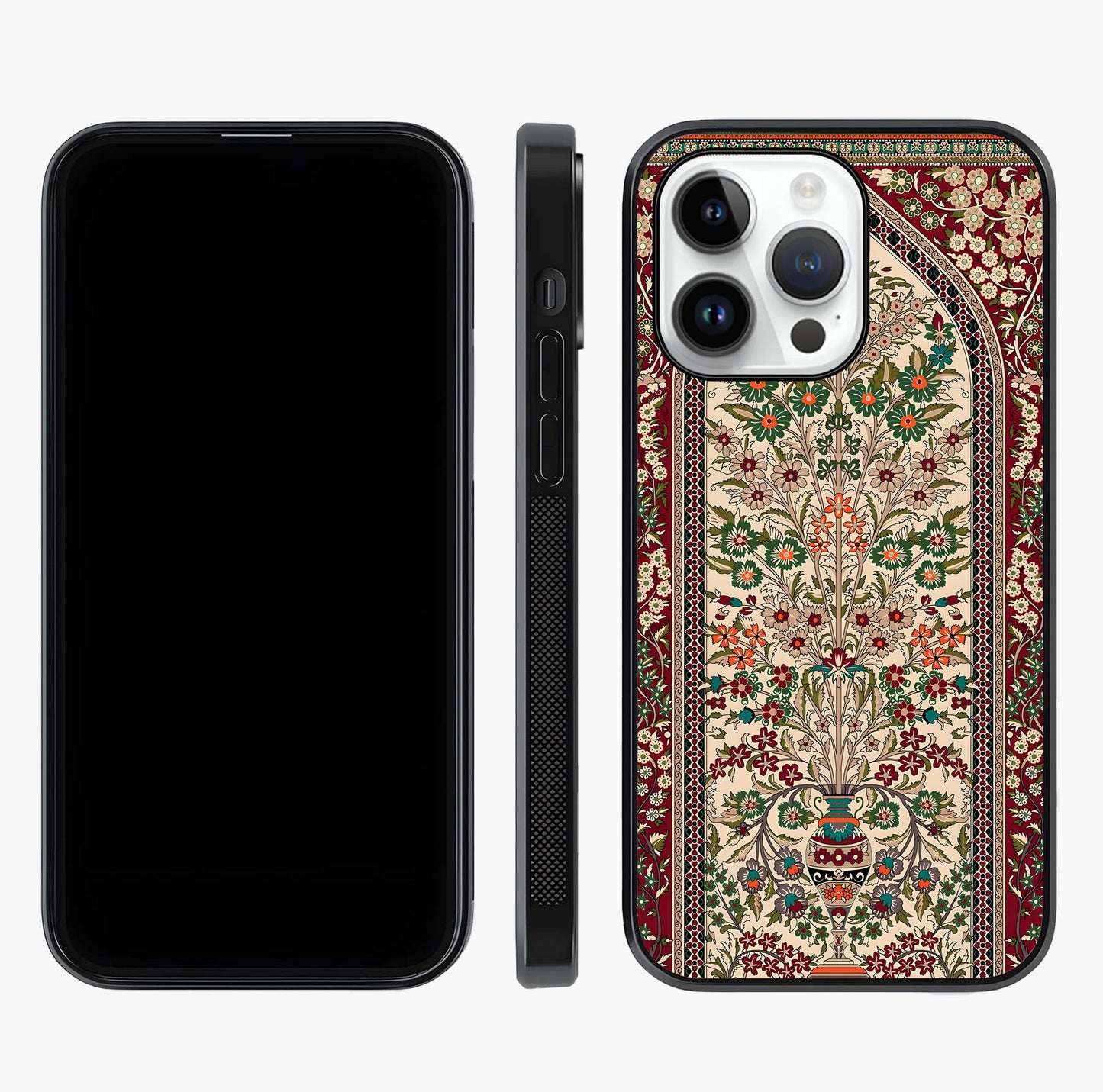 Persian Inspired Glass Case displayed upright for full design visibility and premium finish.