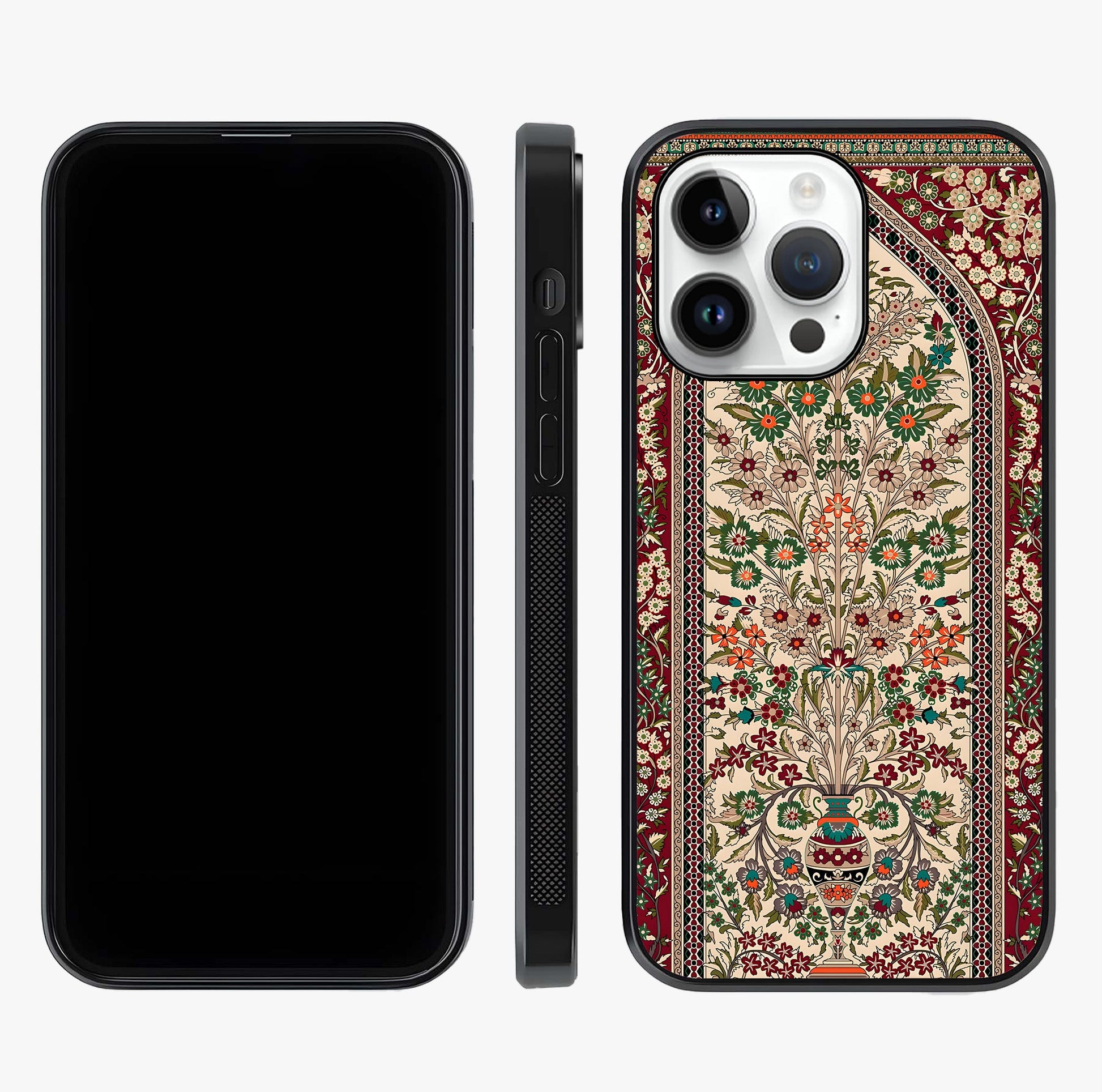 Persian Inspired Glass Case displayed upright for full design visibility and premium finish.