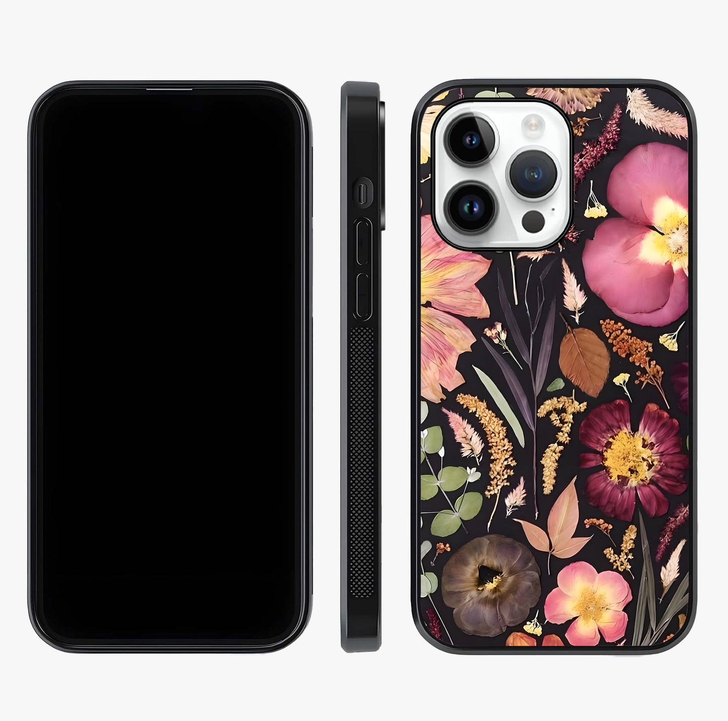 Petal Dream Tapestry Glass Case displayed upright for full design visibility and premium finish.