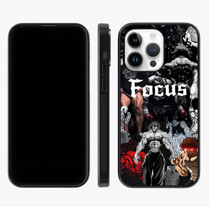 Relentless Power Focus Glass Case displayed upright for full design visibility and premium finish.
