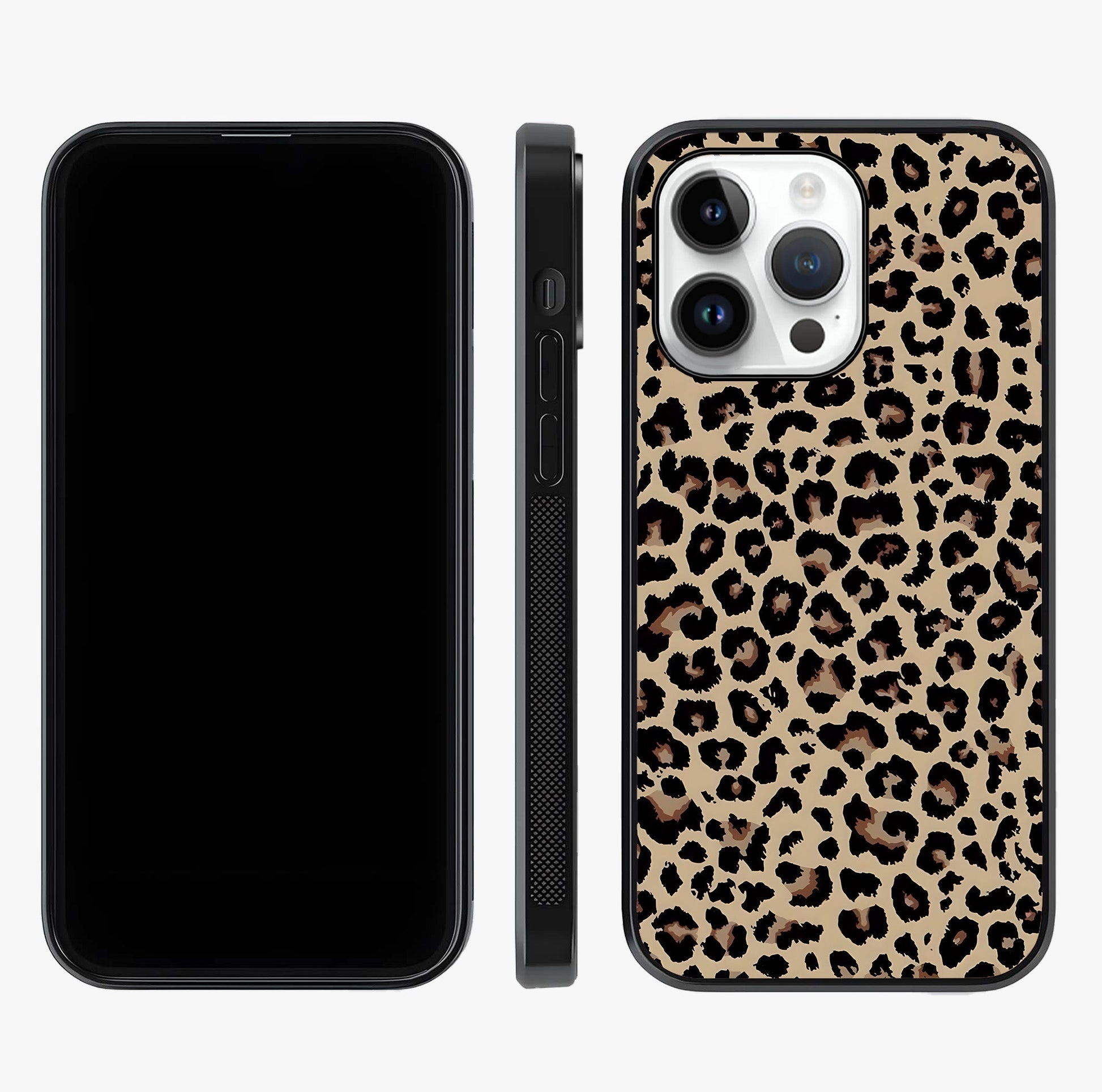 Savage Chic Pattern Glass Case displayed upright for full design visibility and premium finish.