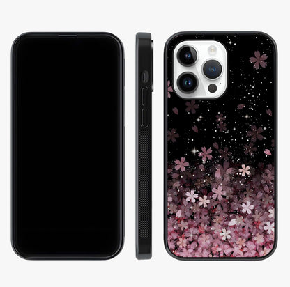 Small Starry Flowers Glass Case displayed upright for full design visibility and premium finish.