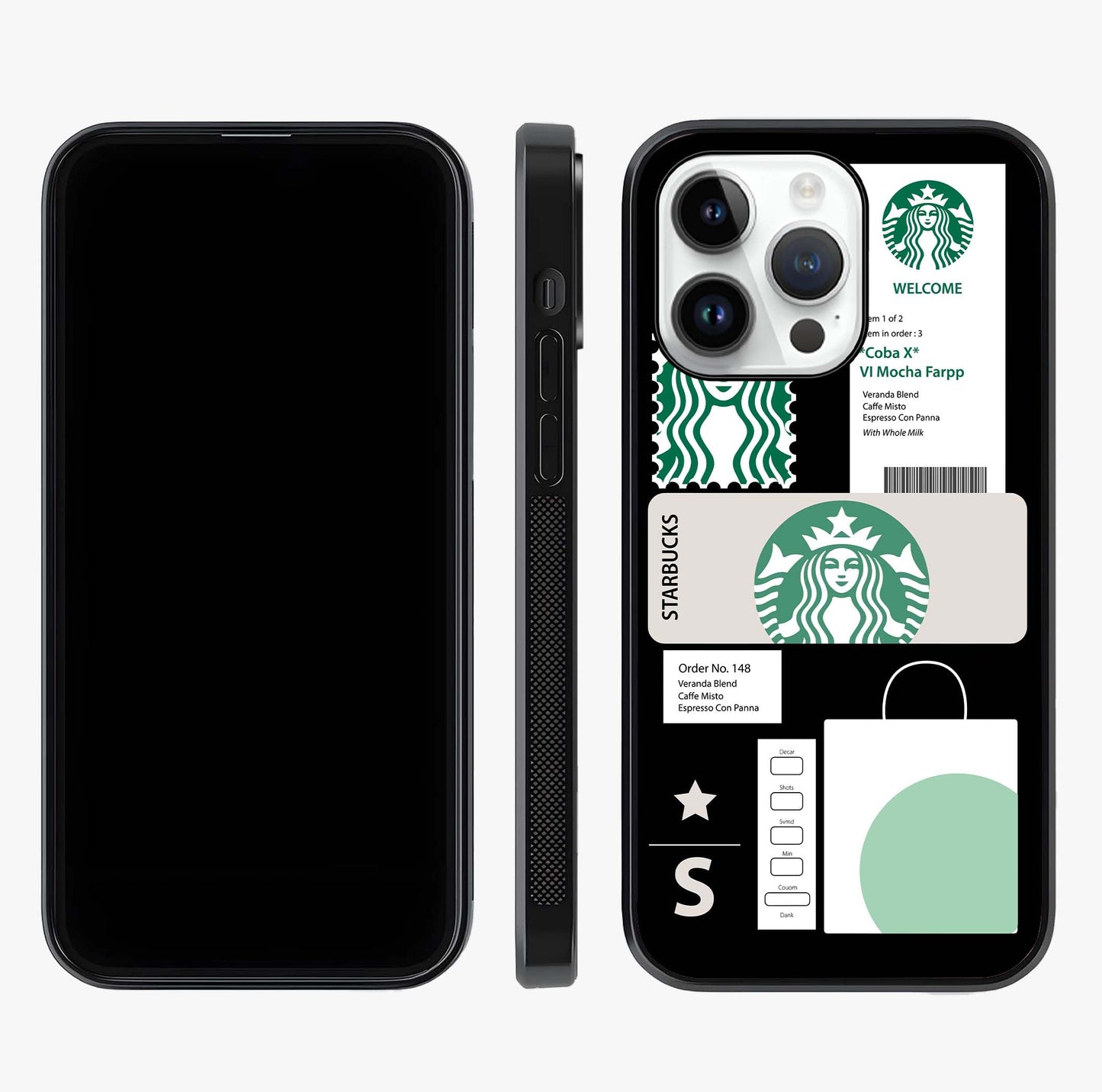Starbucks Mocha Glass Case displayed upright for full design visibility and premium finish.