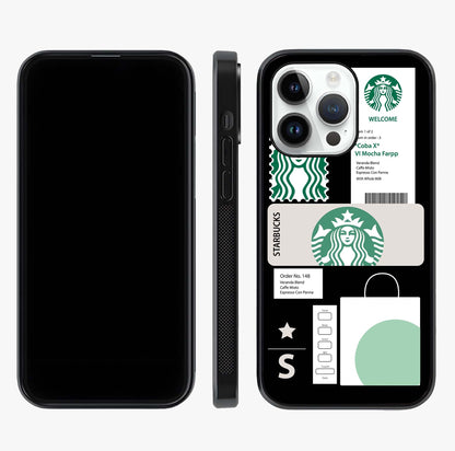 Starbucks Mocha Glass Case displayed upright for full design visibility and premium finish.