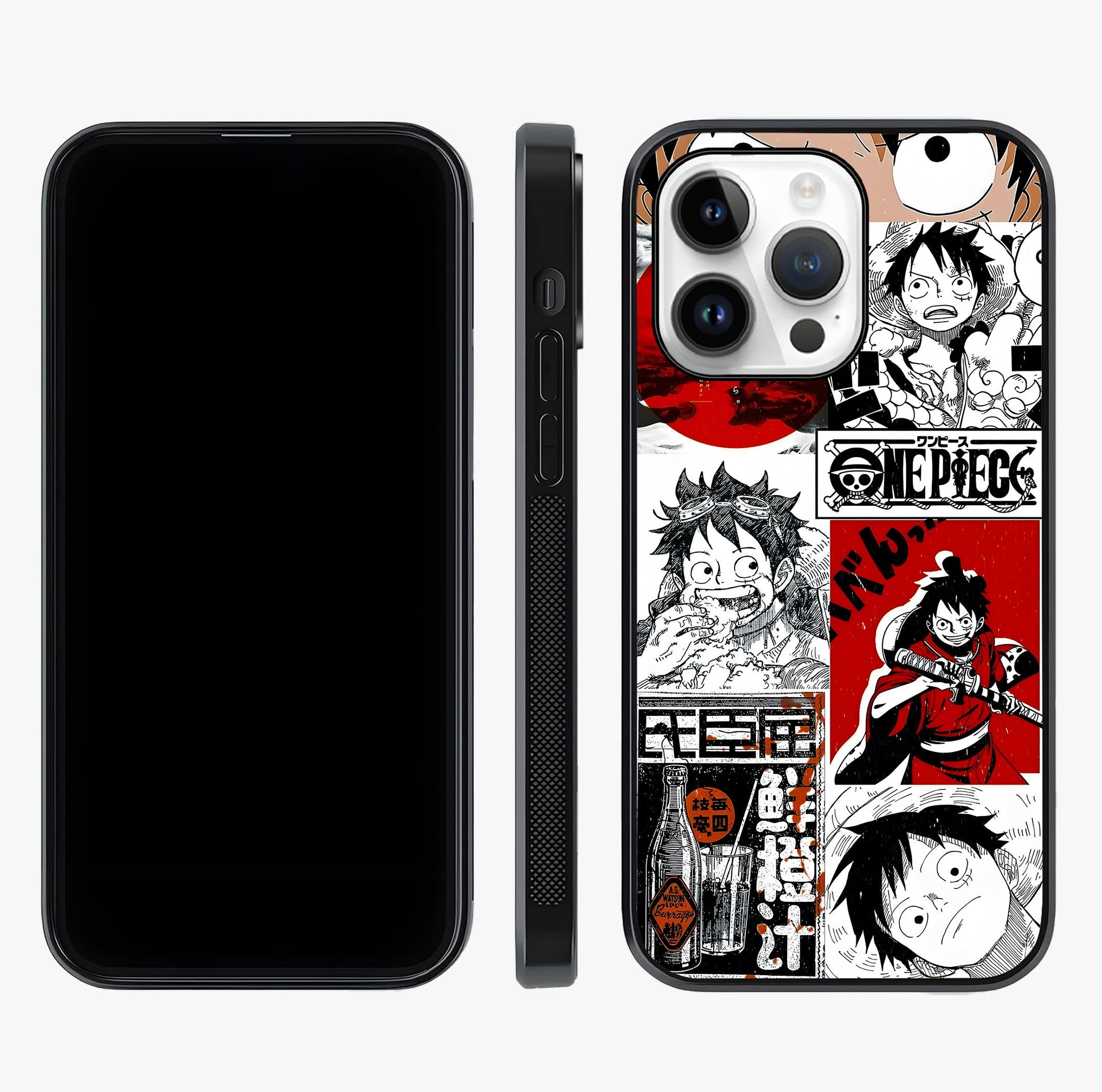 Strawhat Chaos Panels Glass Case displayed upright for full design visibility and premium finish.