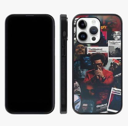 The Weeknd Glass Case displayed upright for full design visibility and premium finish.