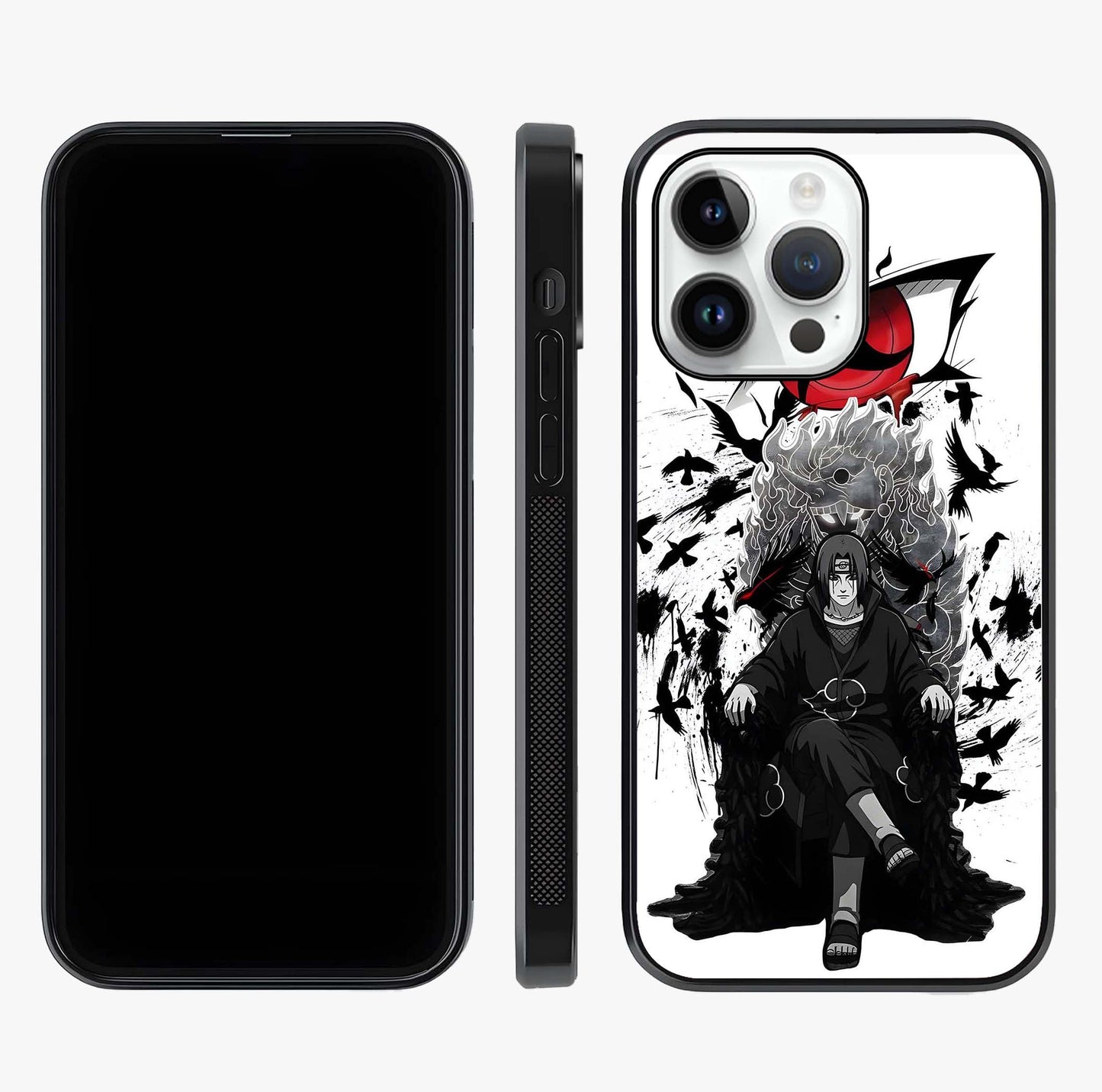 Uchiha Shadow Throne Glass Case displayed upright for full design visibility and premium finish.