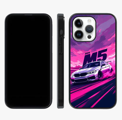 Velocity Drift Pulse Glass Case displayed upright for full design visibility and premium finish.