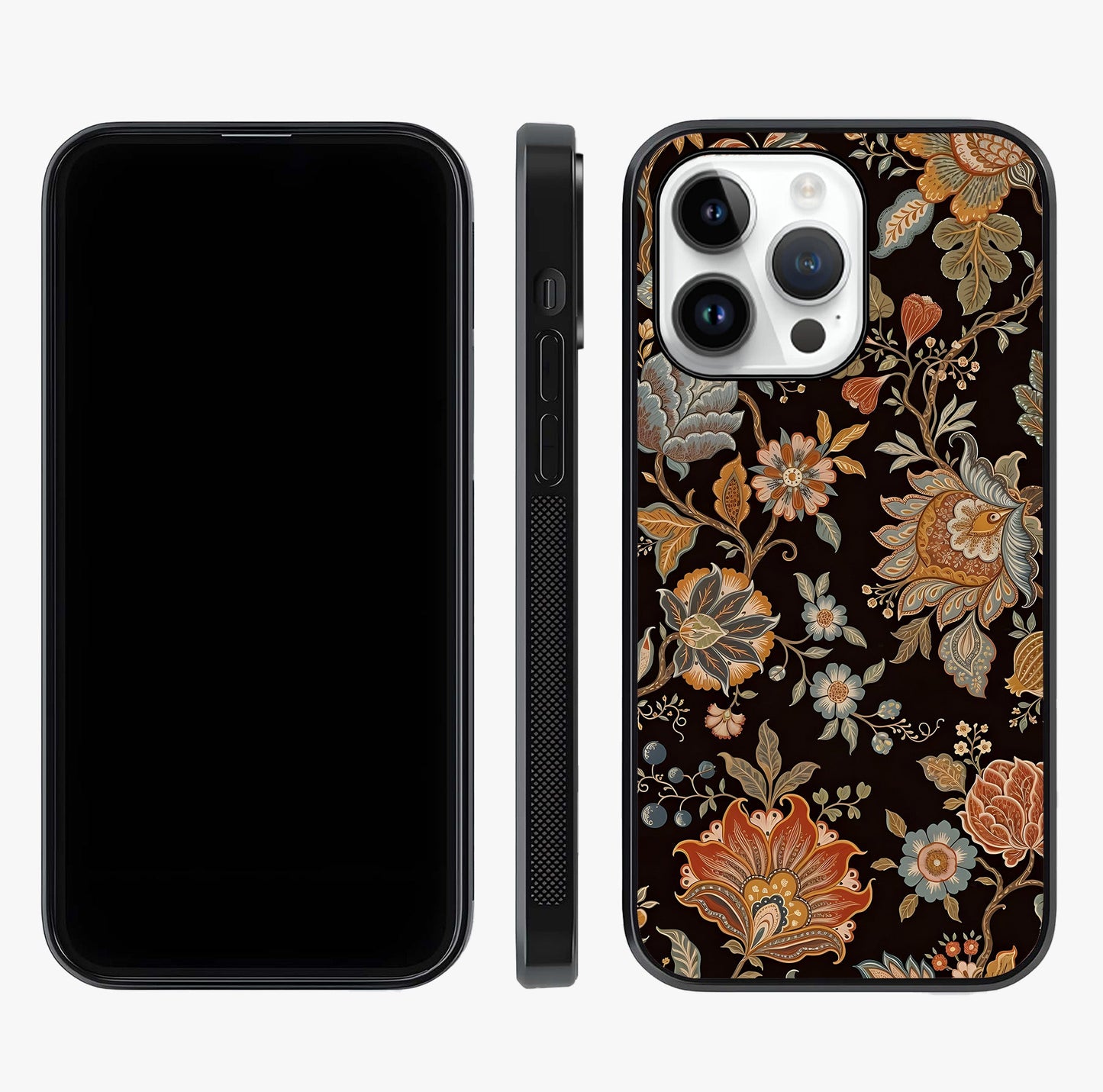 Vintage Floral Dream Glass Case displayed upright for full design visibility and premium finish.