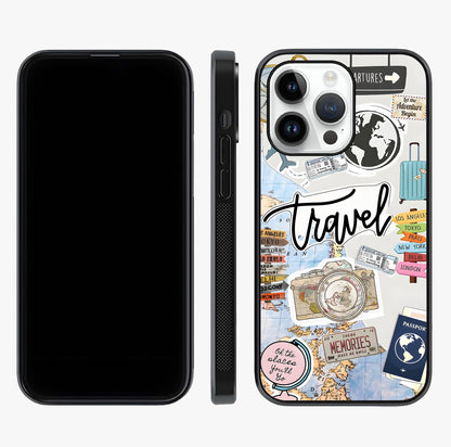 Wanderlust Journal Glass Case displayed upright for full design visibility and premium finish.