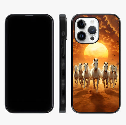 Wild Sunset Majesty Glass Case displayed upright for full design visibility and premium finish.