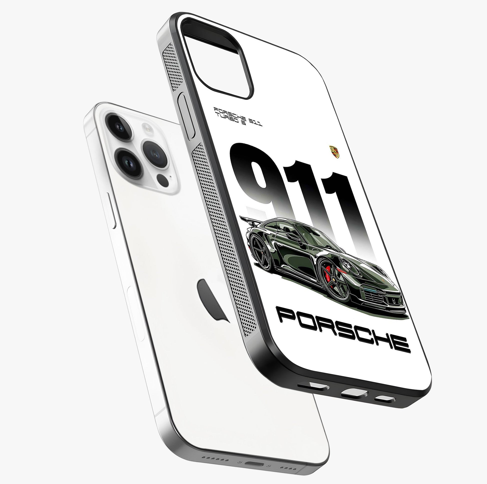 911 Turbo Dominance Glass Case laid diagonally highlighting side profile, edges and glossy glass shine.