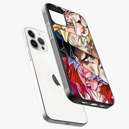Anime Character Glass Case laid diagonally highlighting side profile, edges and glossy glass shine.