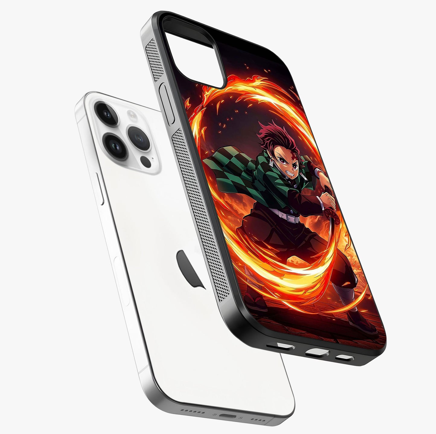 Blazing Sword Resolve Glass Case laid diagonally highlighting side profile, edges and glossy glass shine.