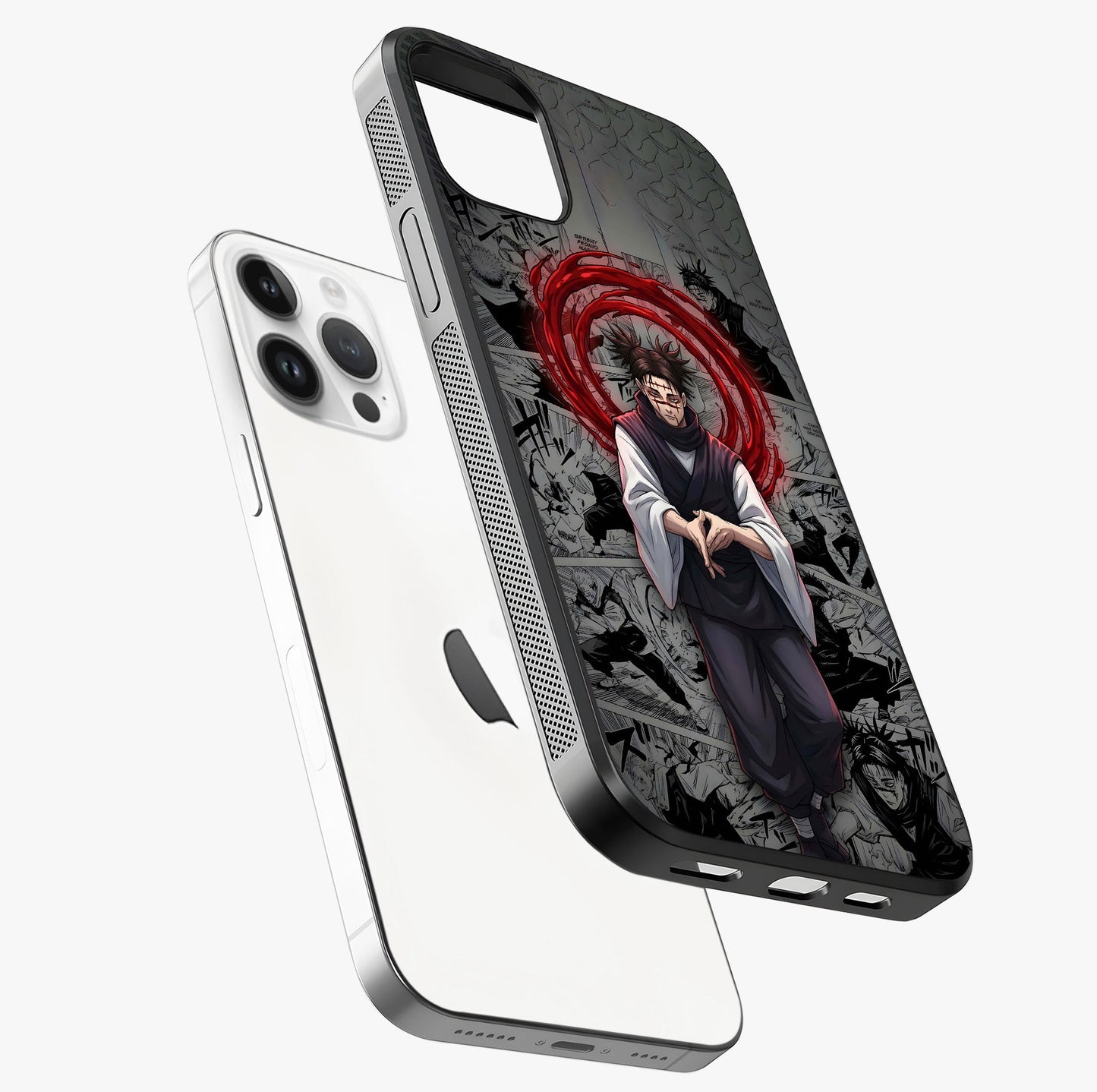 Cursed Ritual Ascension Glass Case laid diagonally highlighting side profile, edges and glossy glass shine.