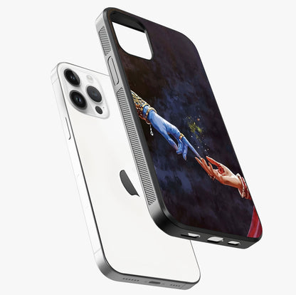 Divine Touch Eternal Glass Case laid diagonally highlighting side profile, edges and glossy glass shine.