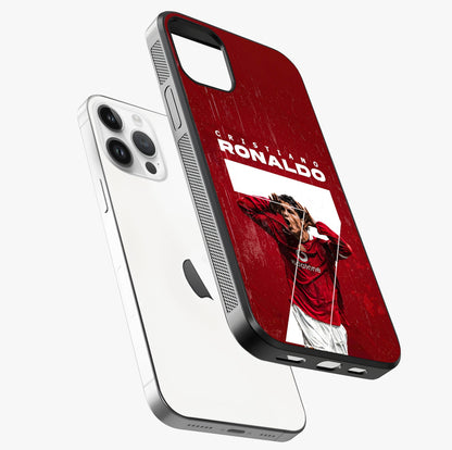 Goal Celebration Legacy Glass Case laid diagonally highlighting side profile, edges and glossy glass shine.