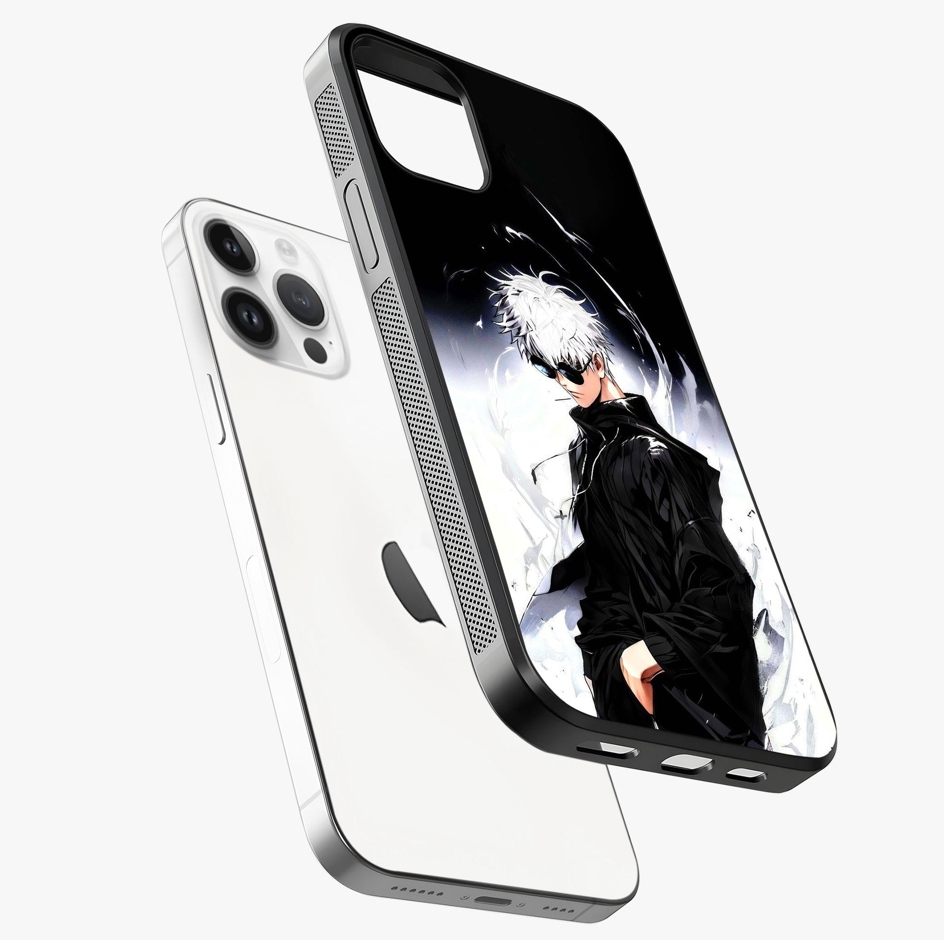 Limitless Shadow King Glass Case laid diagonally highlighting side profile, edges and glossy glass shine.