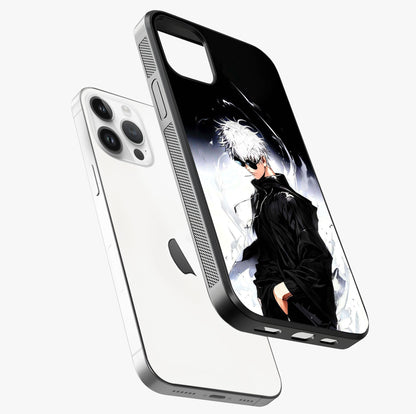Limitless Shadow King Glass Case laid diagonally highlighting side profile, edges and glossy glass shine.