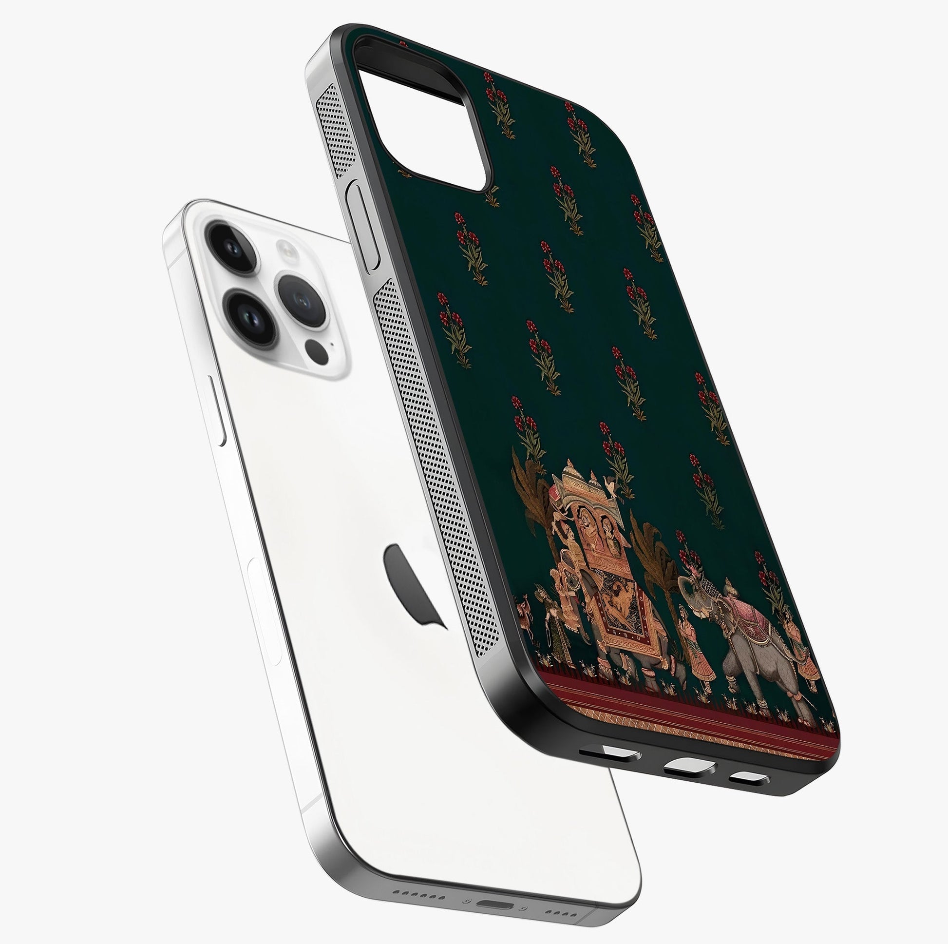 Macmerise Glass Case laid diagonally highlighting side profile, edges and glossy glass shine.