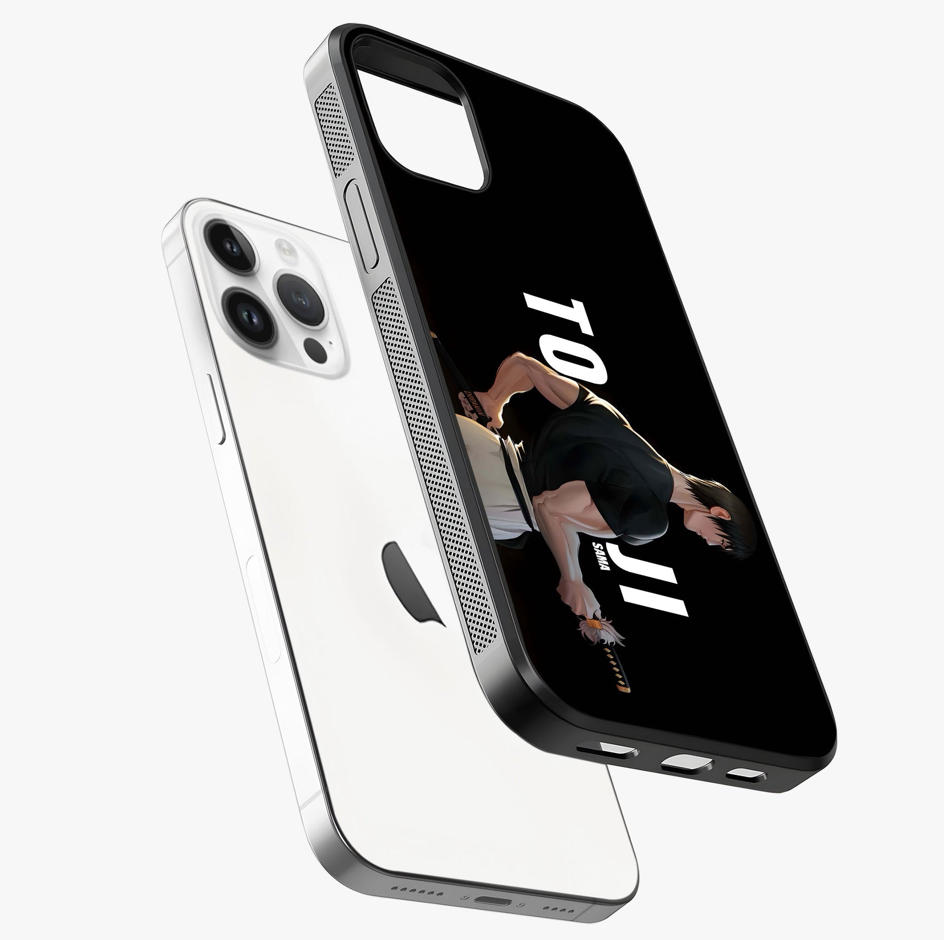 Midnight Blade Resolve Glass Case laid diagonally highlighting side profile, edges and glossy glass shine.