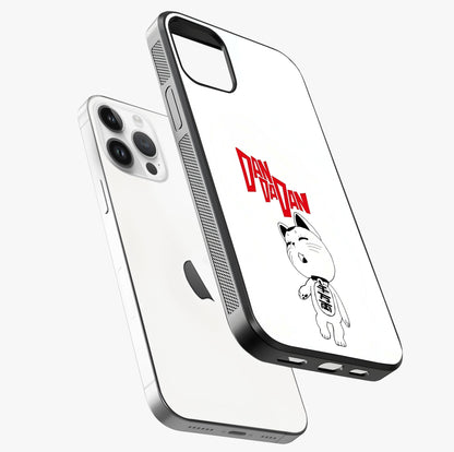 Playful Spirit Charm Glass Case laid diagonally highlighting side profile, edges and glossy glass shine.