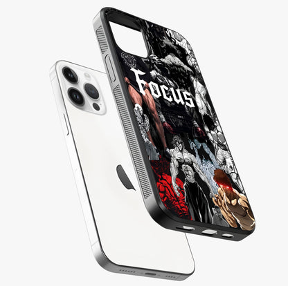 Relentless Power Focus Glass Case laid diagonally highlighting side profile, edges and glossy glass shine.