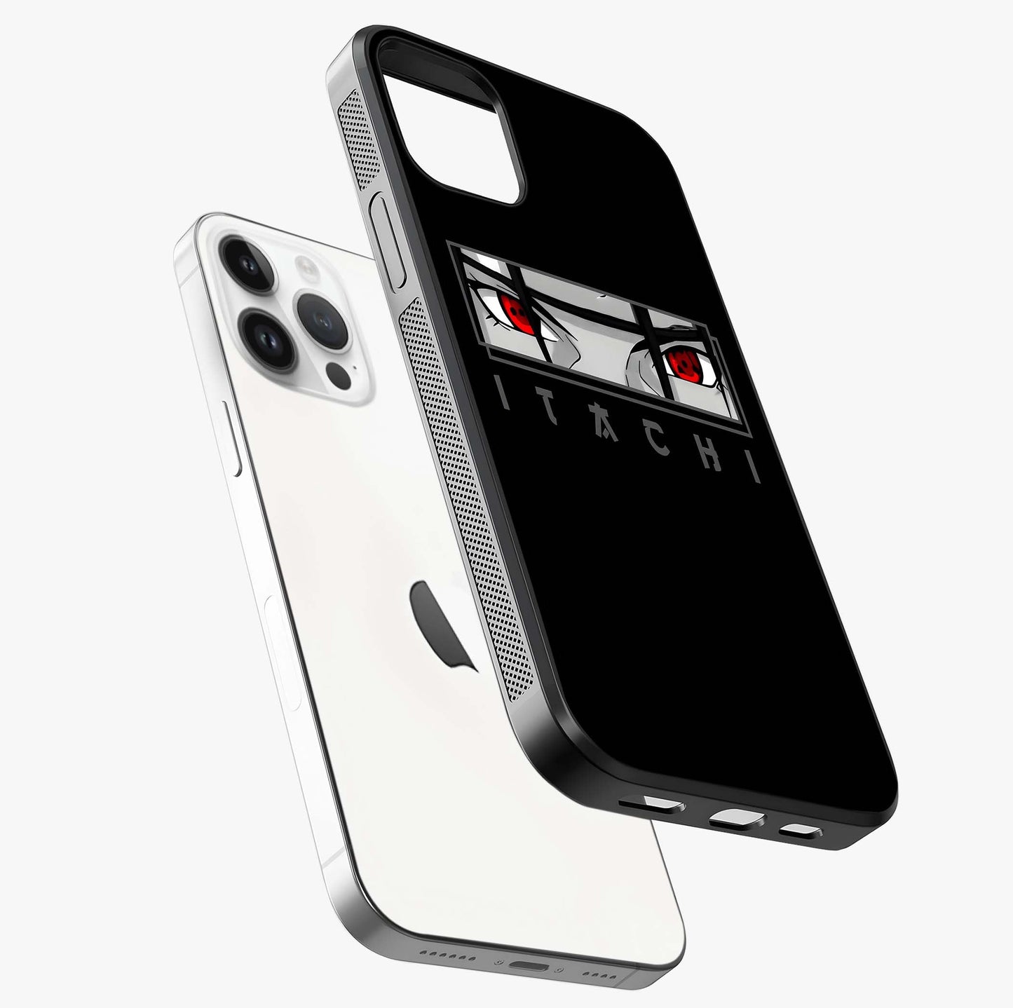 Scarlet Gaze Dominance Glass Case laid diagonally highlighting side profile, edges and glossy glass shine.