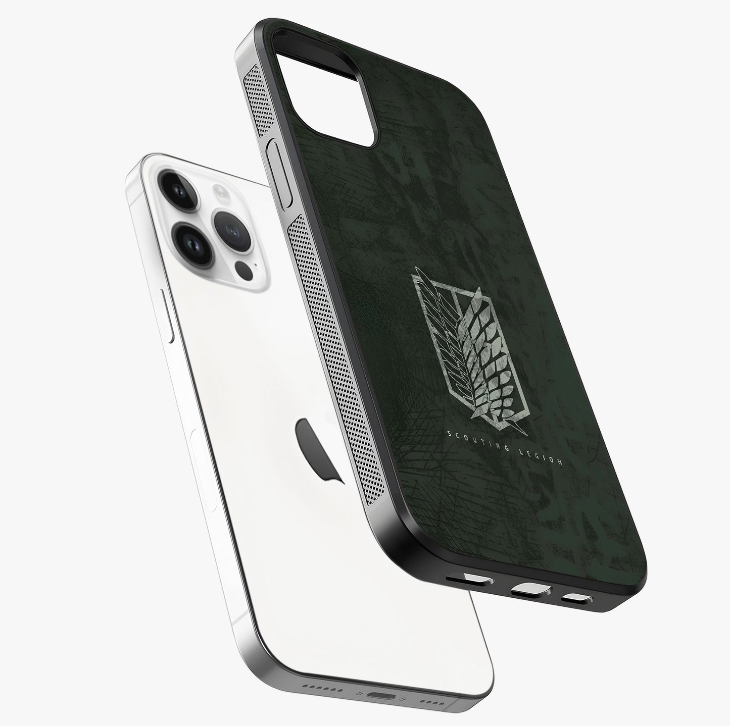 Wings Of Freedom Glass Case laid diagonally highlighting side profile, edges and glossy glass shine.