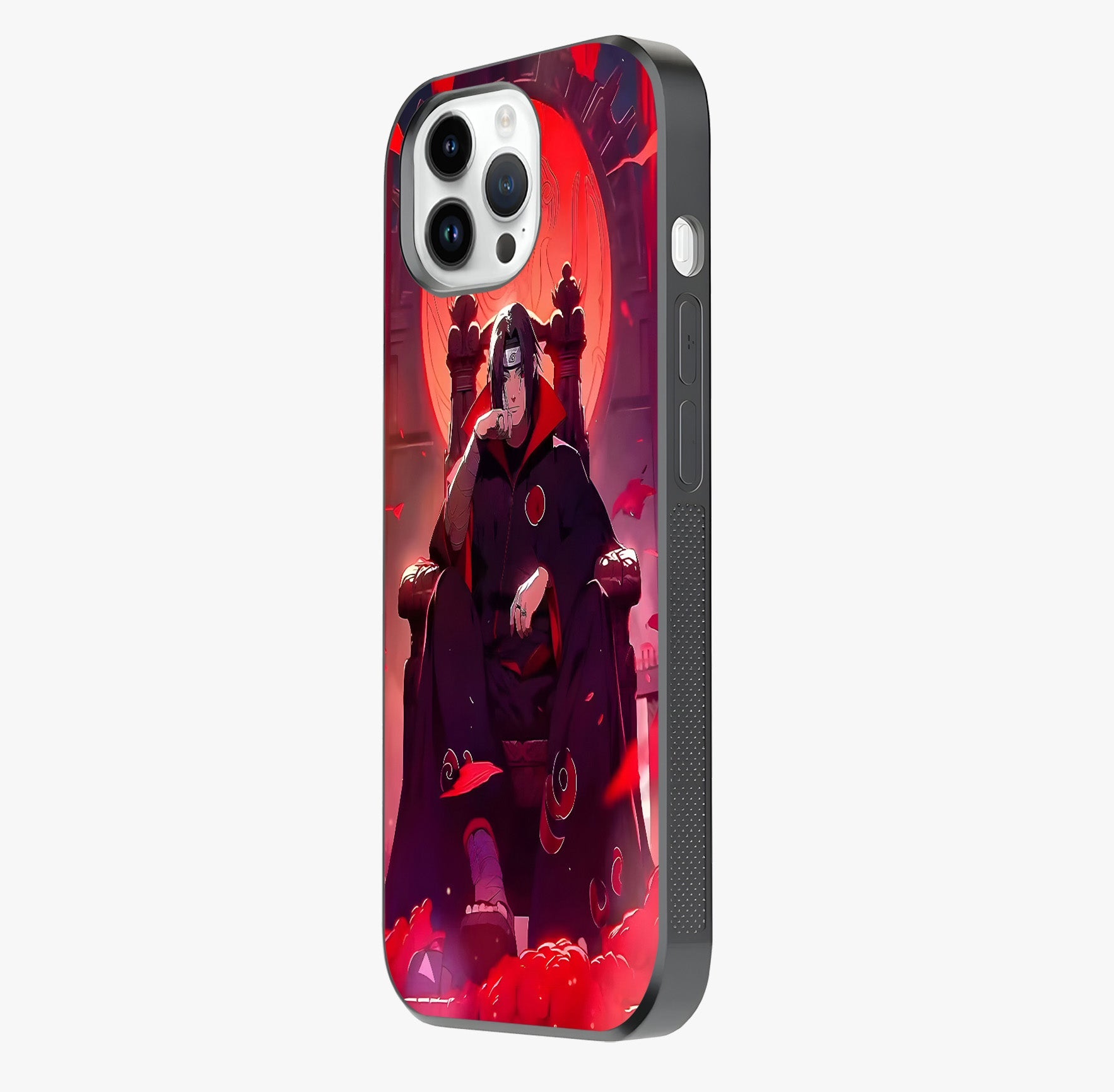 Blood Moon Sovereign Glass Case photographed in natural light showing reflective finish and design depth.
