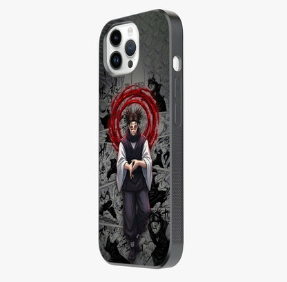 Cursed Ritual Ascension Glass Case photographed in natural light showing reflective finish and design depth.