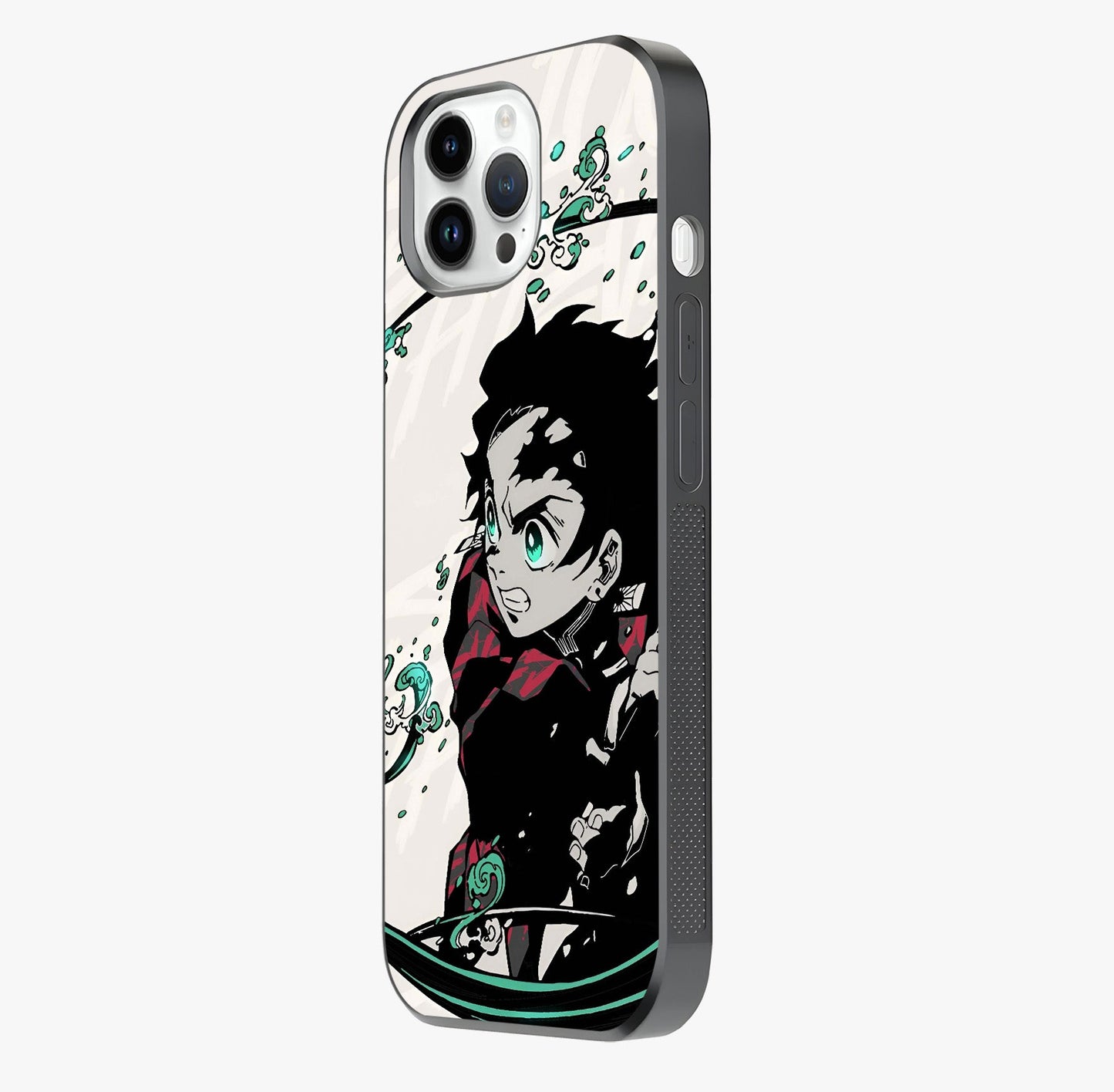 Demon Slayer Glass Case photographed in natural light showing reflective finish and design depth.