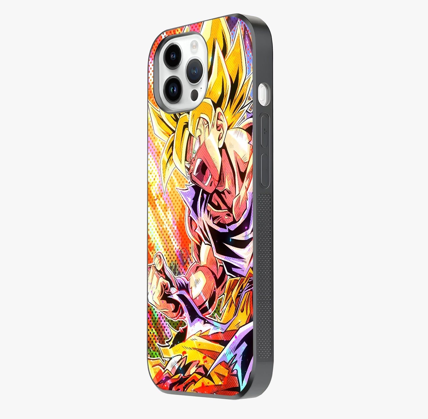 Firing Goku Glass Case photographed in natural light showing reflective finish and design depth.