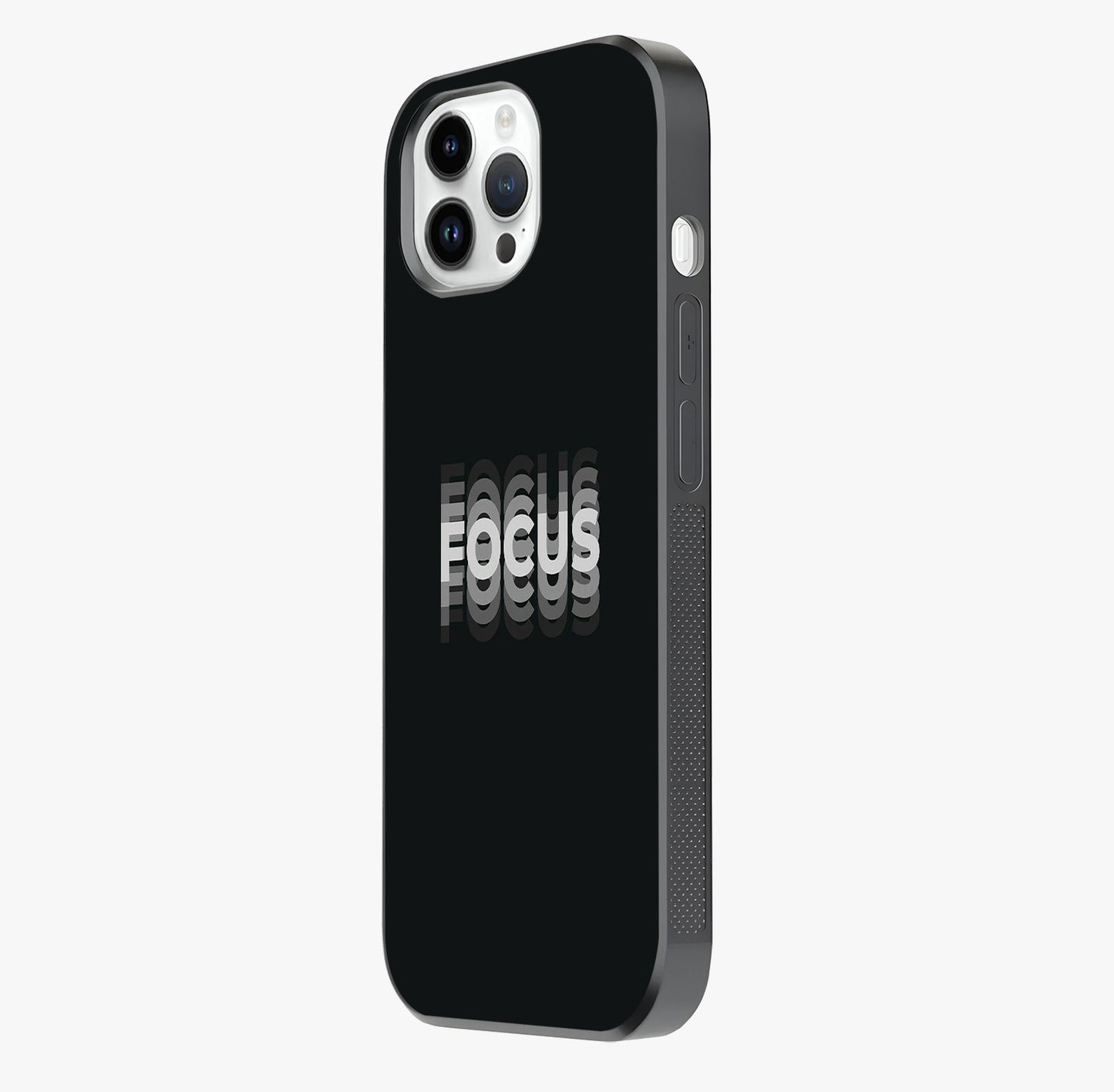 Focus Mode On Glass Case photographed in natural light showing reflective finish and design depth.