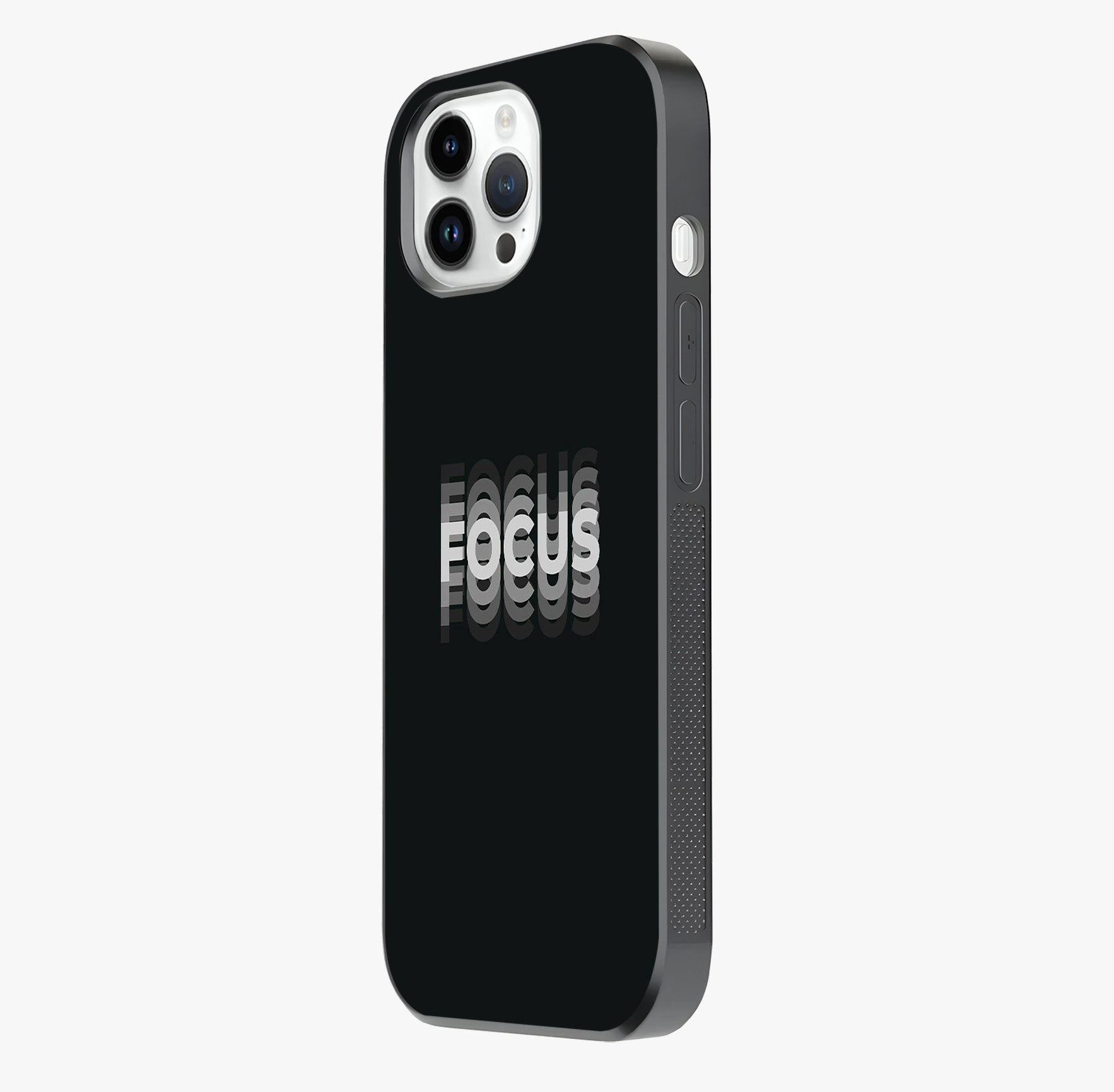 Focus Mode On Glass Case photographed in natural light showing reflective finish and design depth.