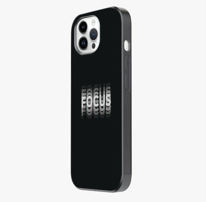 Focus Mode On Glass Case photographed in natural light showing reflective finish and design depth.