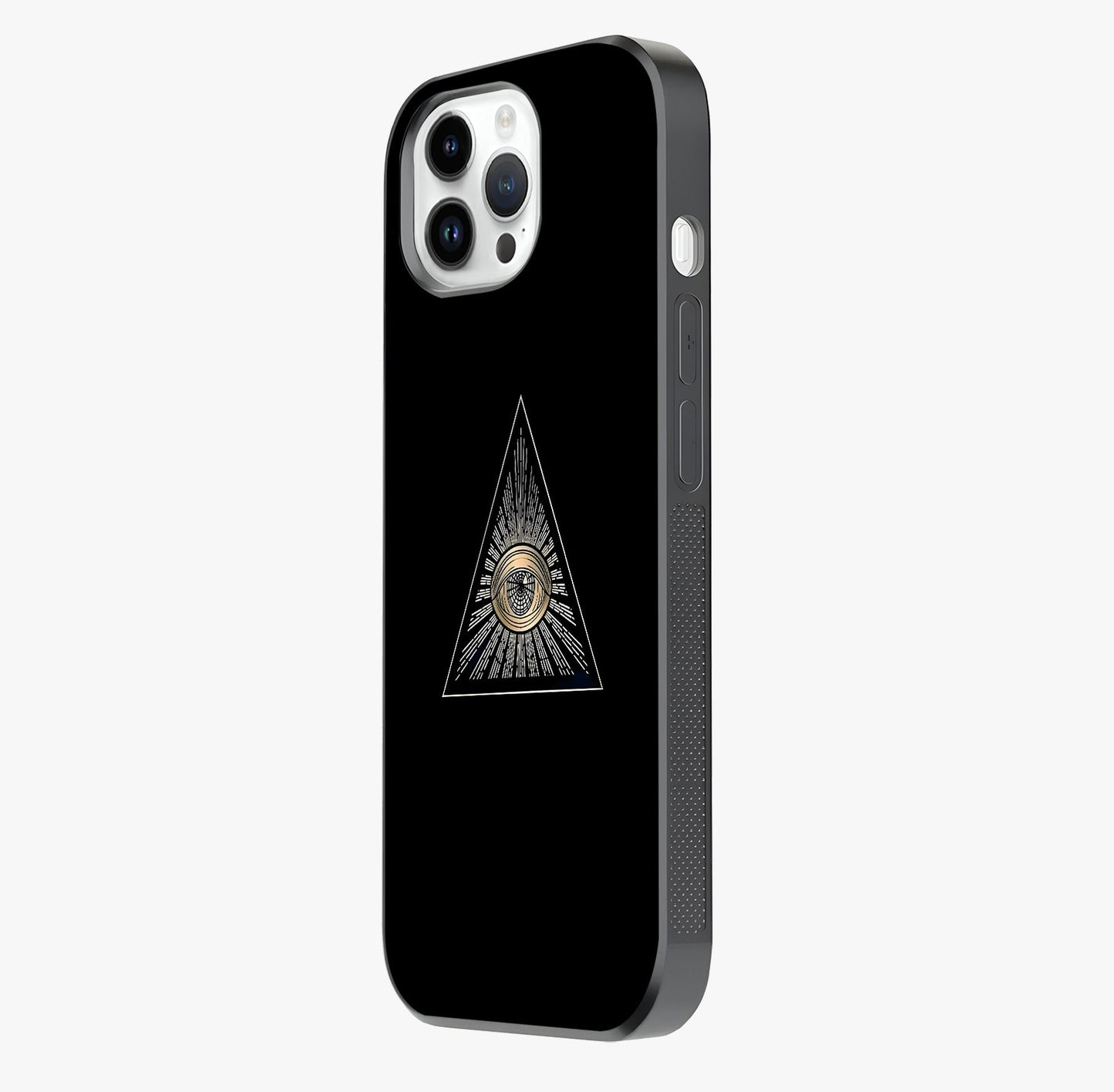 Illuminati Evil Glass Case photographed in natural light showing reflective finish and design depth.