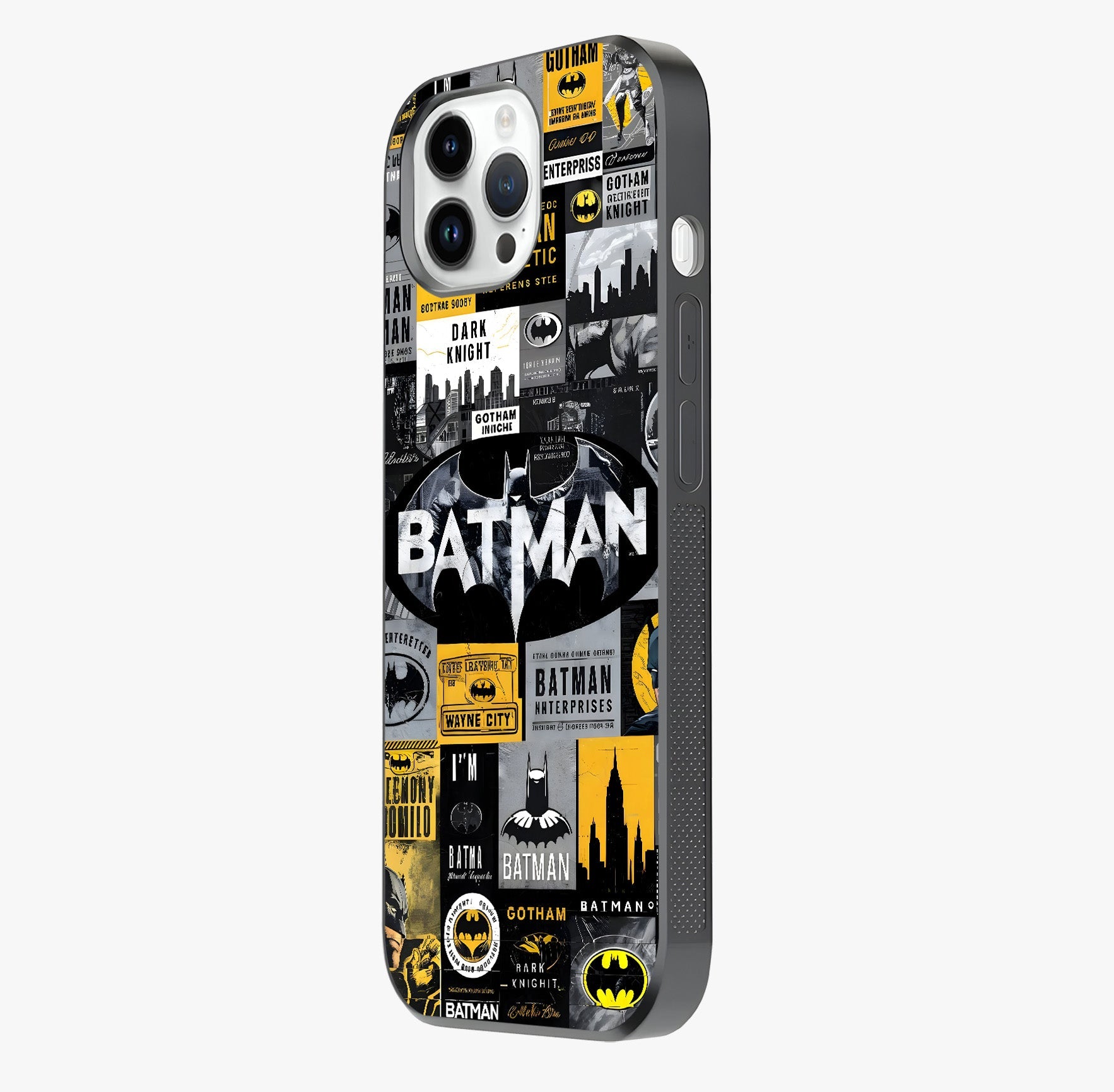 Knight Gotham Rise Glass Case photographed in natural light showing reflective finish and design depth.