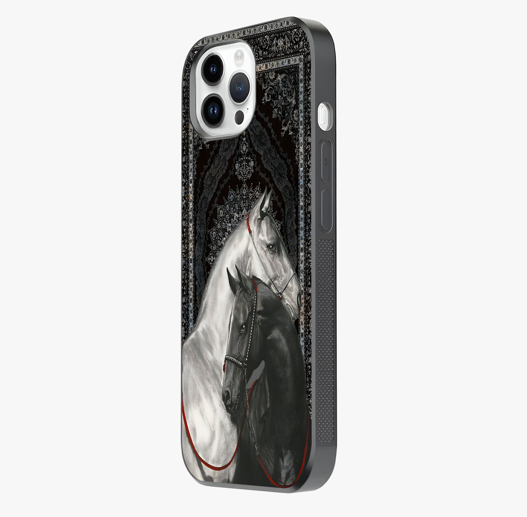 Majestic Ride Legacy Glass Case photographed in natural light showing reflective finish and design depth.