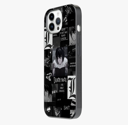 Midnight Chaos Mind Glass Case photographed in natural light showing reflective finish and design depth.